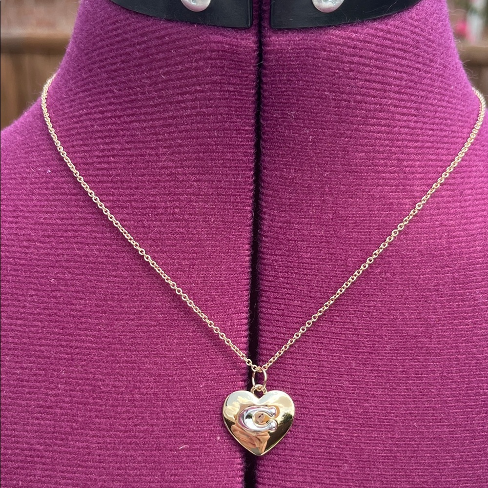 Coach Gold Heart Pendant Necklace